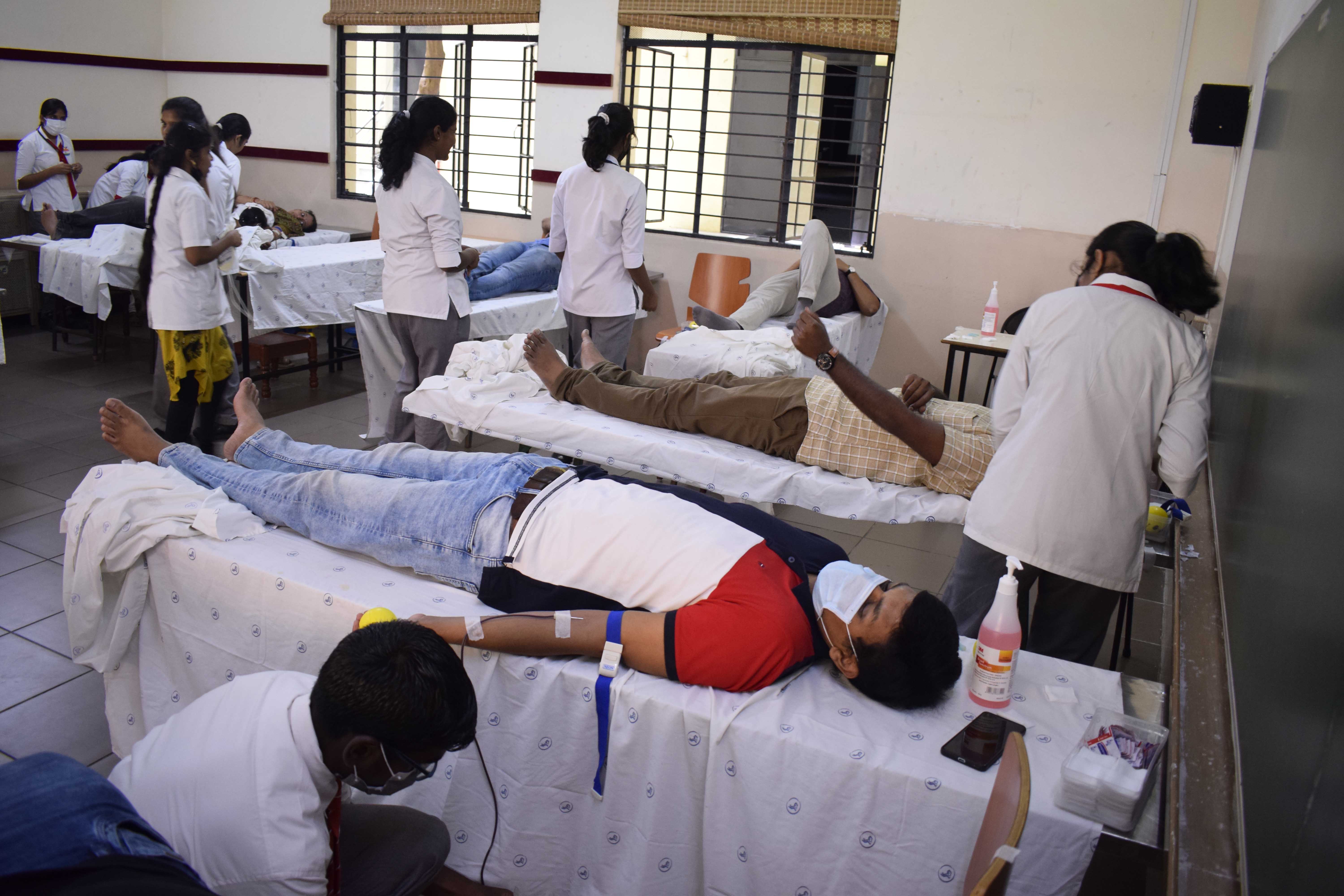 The Ganga Hospitals Coimbatore joined Yuvabharathi to conduct Blood donation Camp