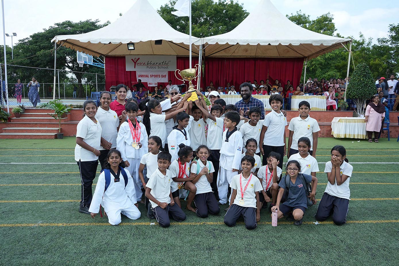 The Maple House (Primary) lifted the Overall Championship Trophy | Yuvabharathi Public School