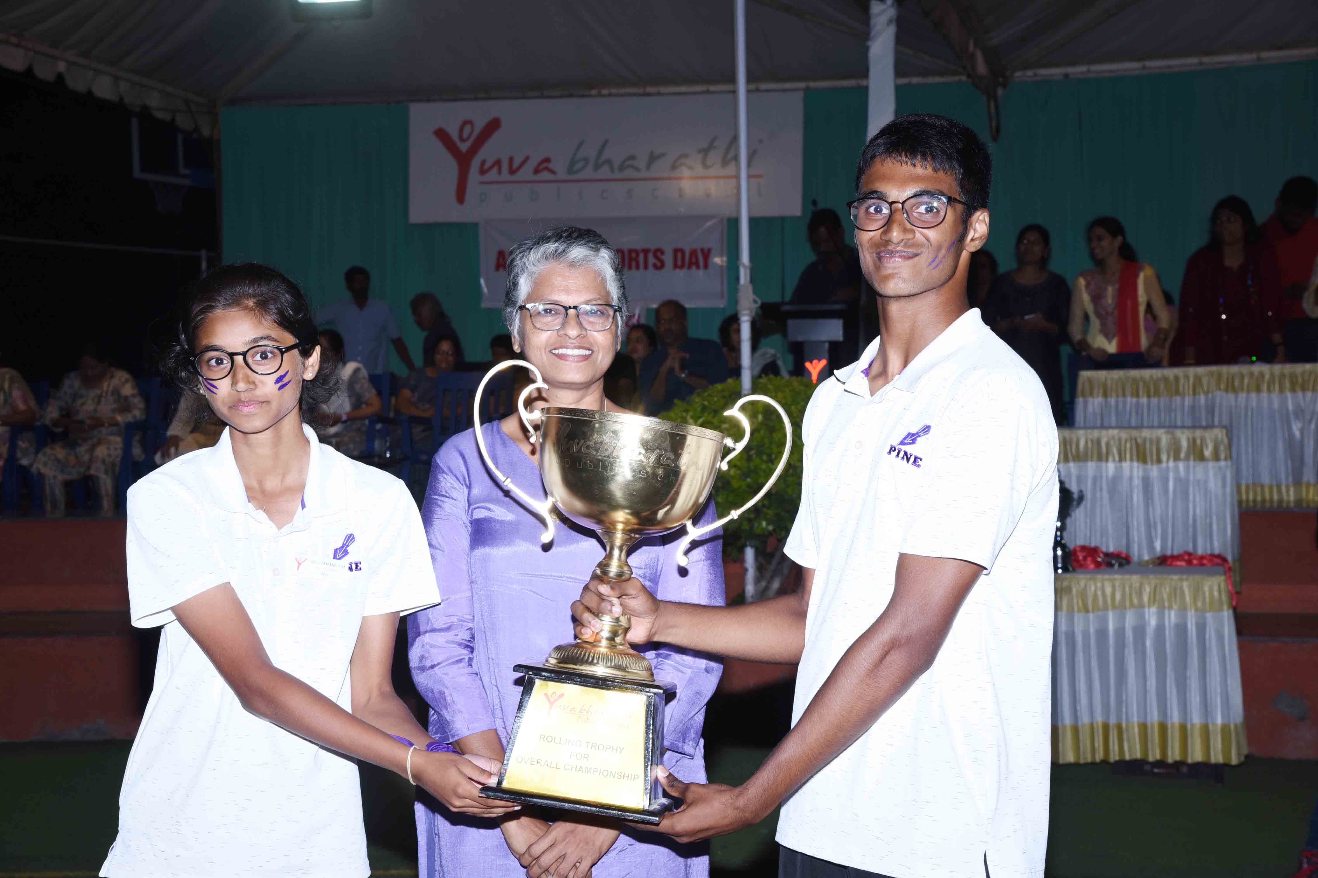 The Pine House lifted Yuvabharathi's Overall Championship Trophy for the academic year 2022-23