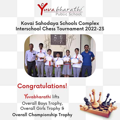 Yuvabharathi Public School lifted the KSSC Chess Tournament's Overall Championship Trophy