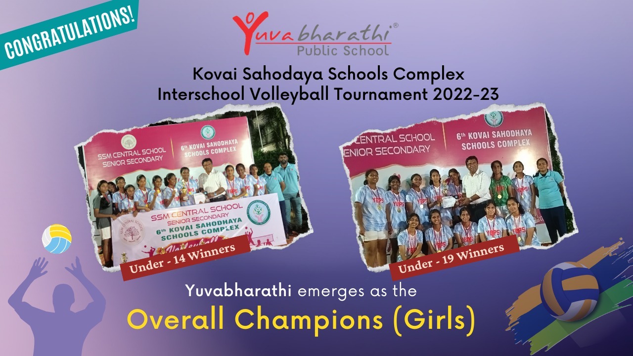 KSSC Volleyball Overall Champions Trophy winners |  Under - 14  & Under - 19 Winners | Best CBSE School in Coimbatore.