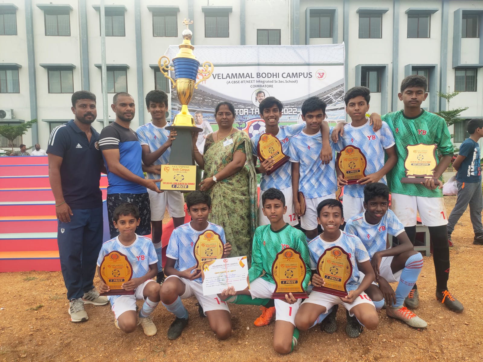 Yuvabharathi Public School's football team emerged as the champions of Director Trophy 2022 | Best CBSE School in Tamilnadu.