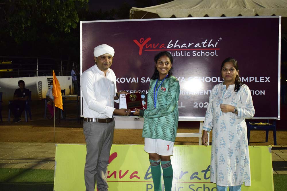Best Goal Keeper award - Namrrutha S. | Top CBSE School - Yuvabharathi Public School 