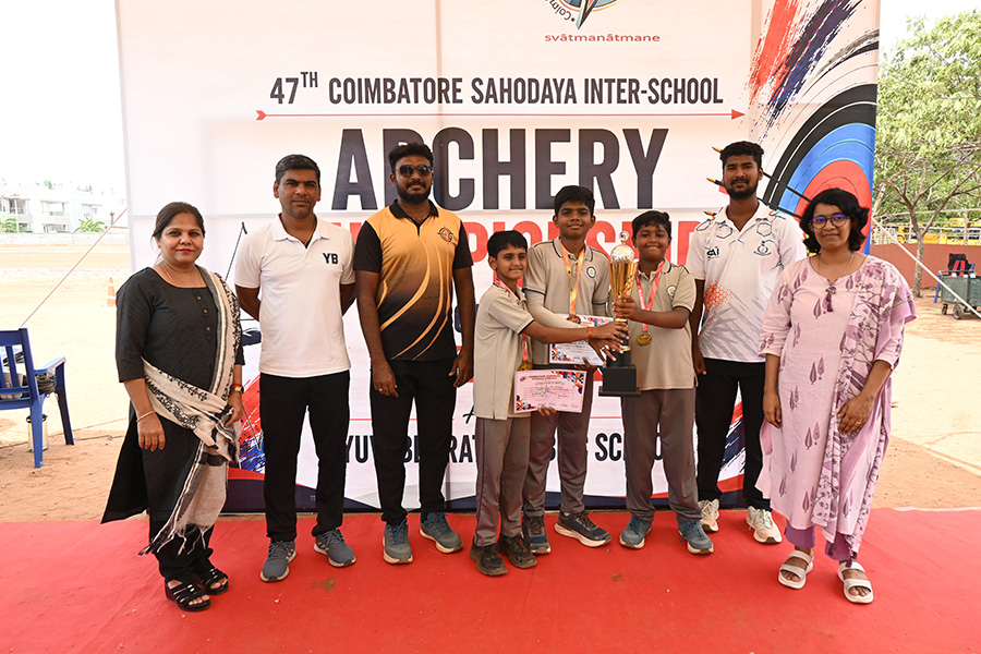 The Champions of the Coimbatore Sahodaya Archery (Boys)